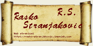 Raško Stranjaković vizit kartica